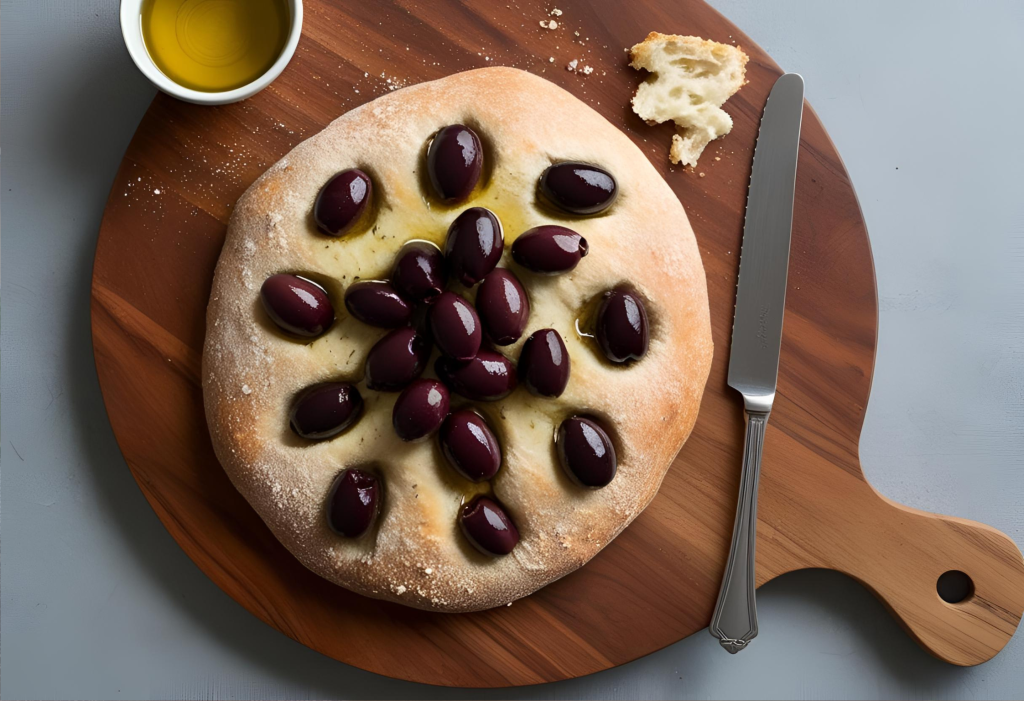 Lagana Bread with Kalamata Olives